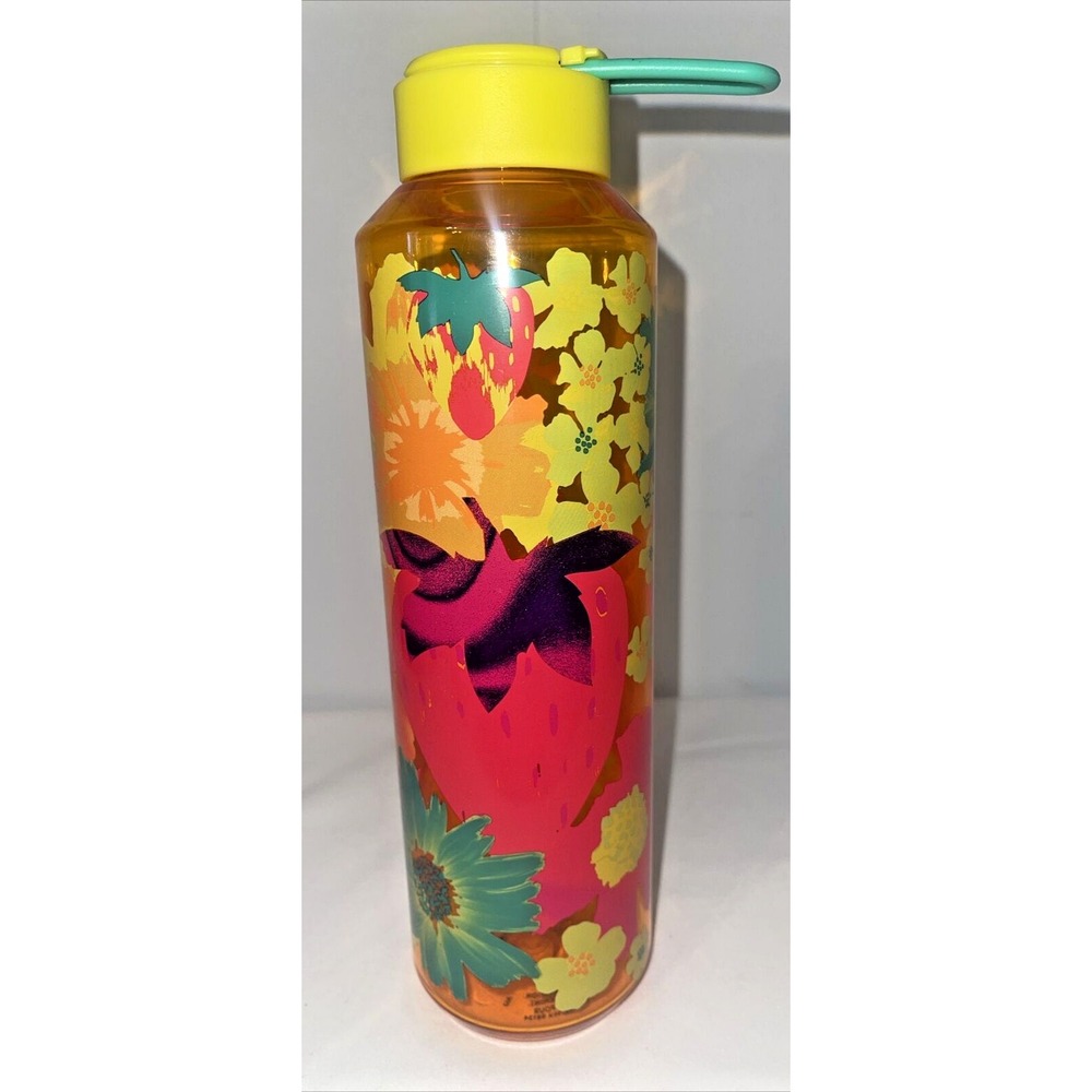 Starbucks Summer 2022 Strawberry Fields Plastic Water Bottle‎ 24oz with Lid New